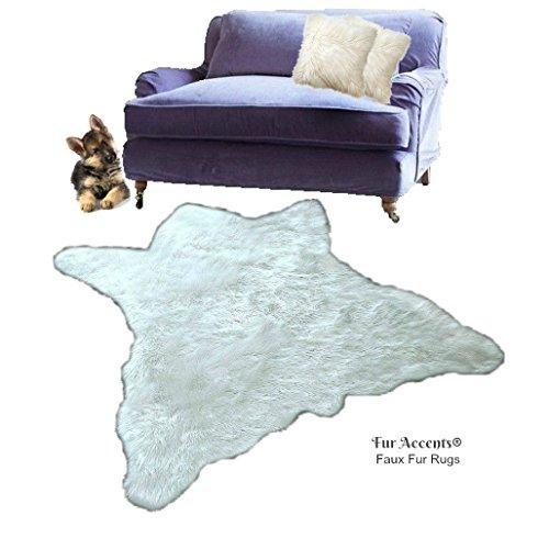 Fur Accents Fur Accents Bear Skin Rug - White Shag - Faux Fur - Realistic - Life Size Original (5'x7')