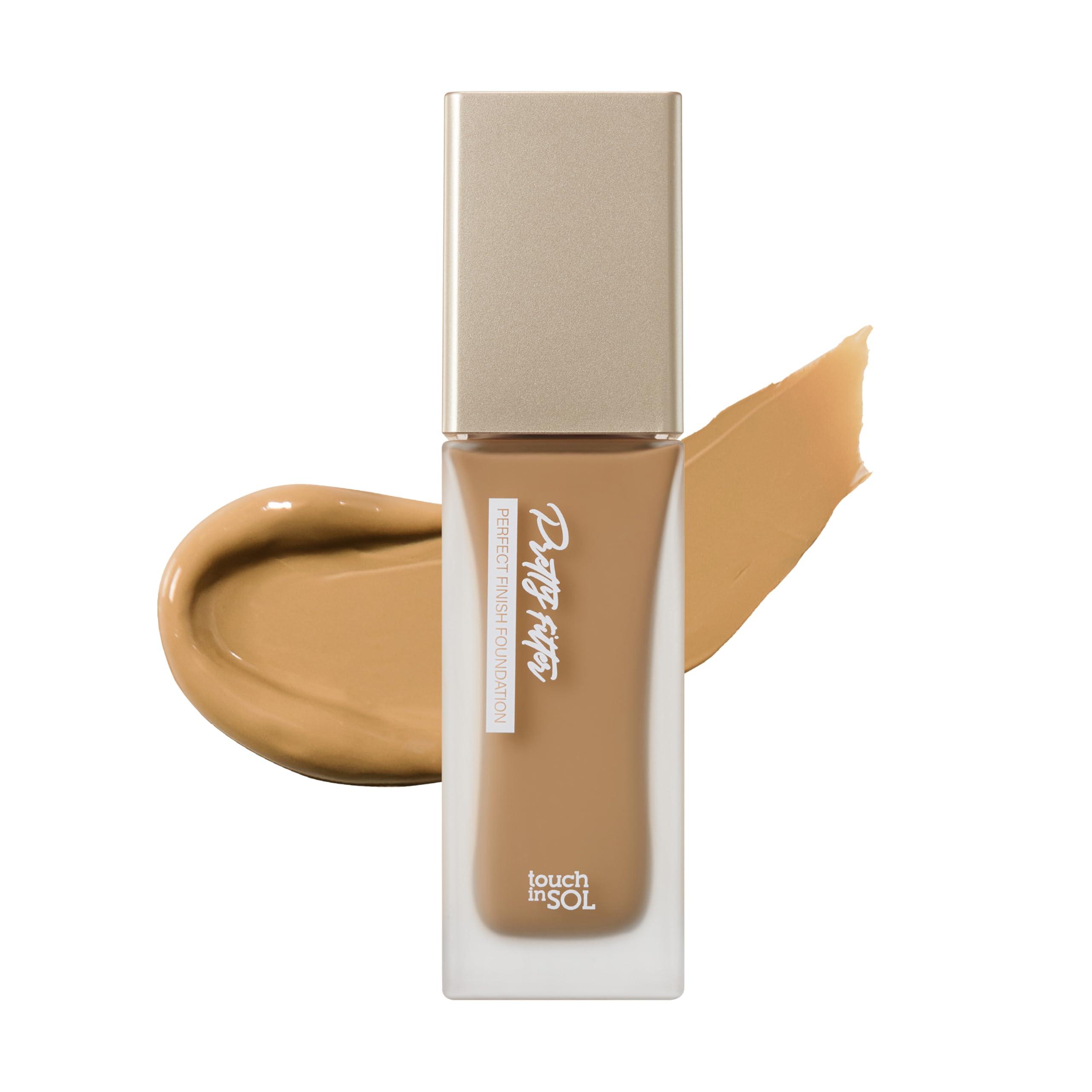 Touch in Sol TOUCH IN SOL Pretty Filter Perfect Finish Foundation for Flawless, Natural Look - Lightweight and Full-Coverage Matte Base for All Skin Types, 1.18 fl.oz. (#3 Medium Tan)