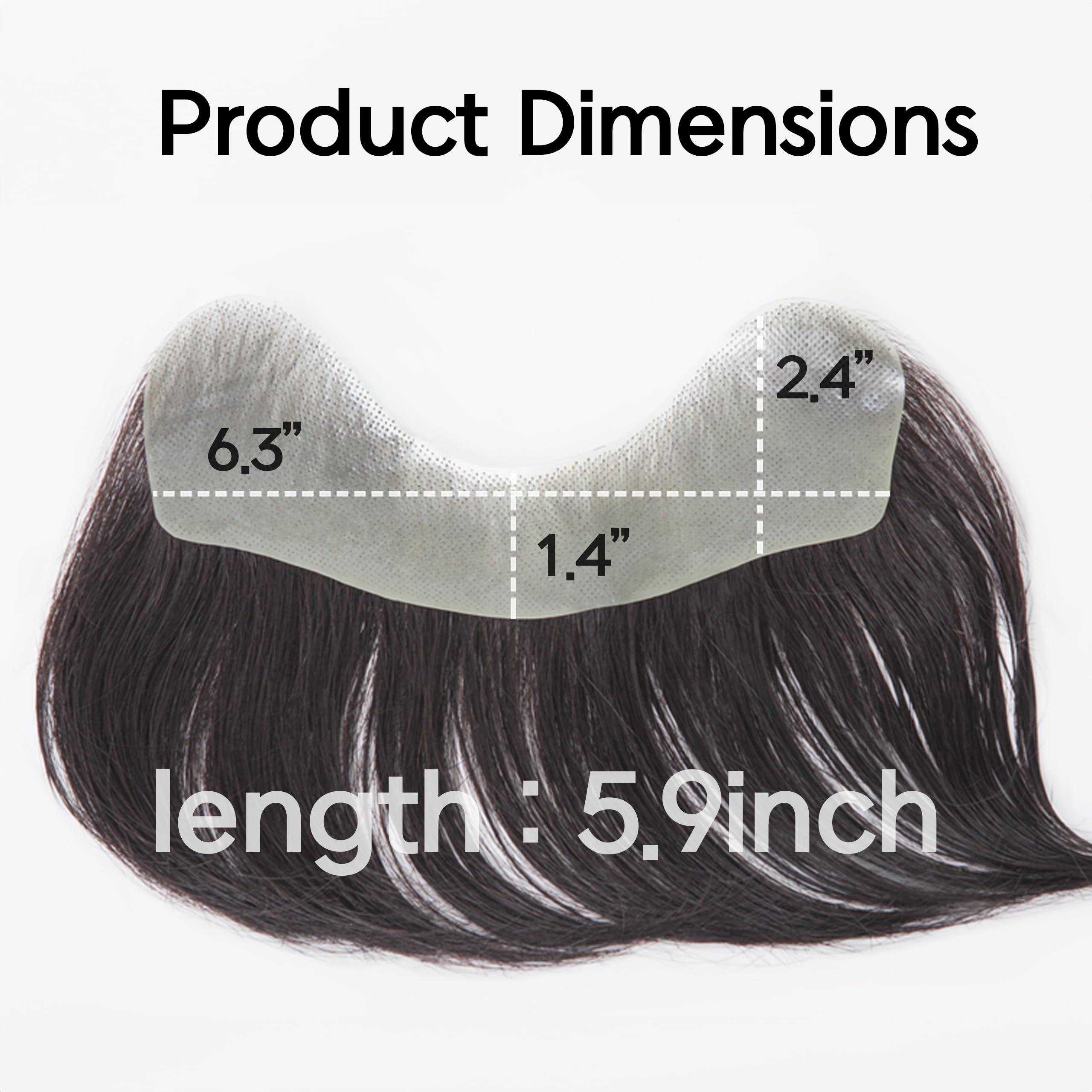 JY STORE Generic Men\'s 100% Human Hair Crown Partial Wig for Receding Hairline, M-Shaped Balding, and Alopecia Areata, Natural Black