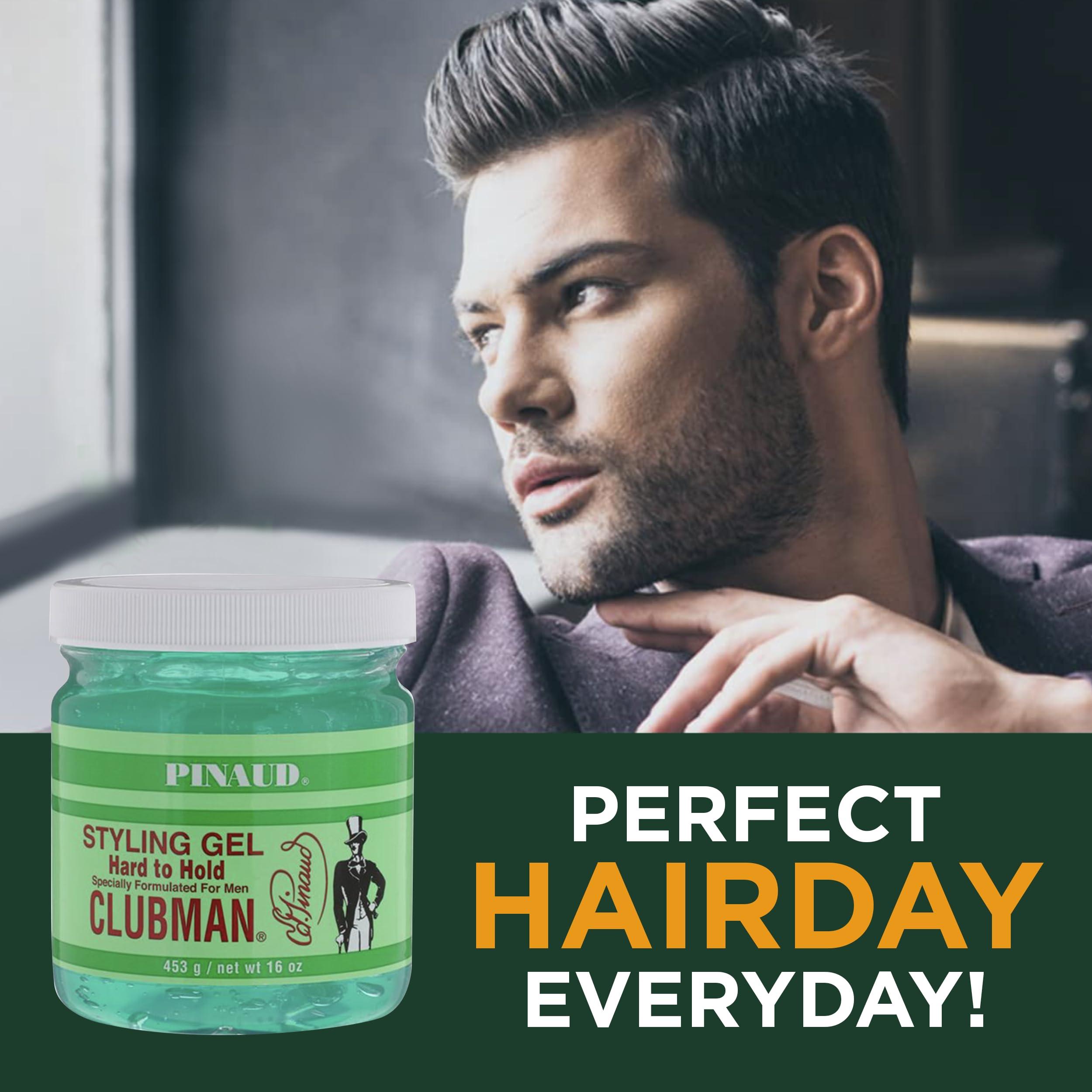 Clubman Clubman Pinaud Hard to Hold Styling Gel for Men, Extra Control, 16 Fl Oz (3 Pack)