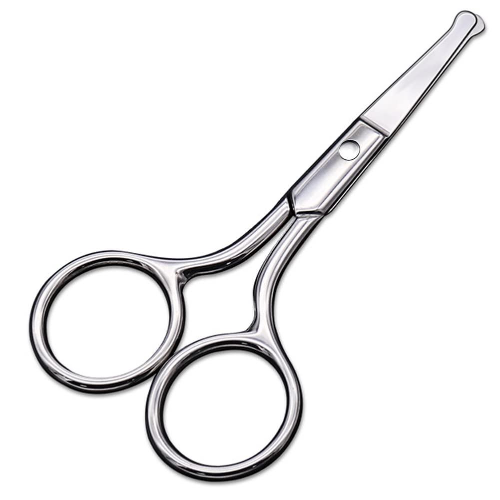 AsonTao Small Scissors, Eyebrow Scissors, Nose Hair Scissors Round Tip Design, Will Not Hurt the Nasal Cavity. Professional Grooming Scissors for Hair, Eyelashes, Nose, Eyebrow Trimming, Mustache. -AsonTao