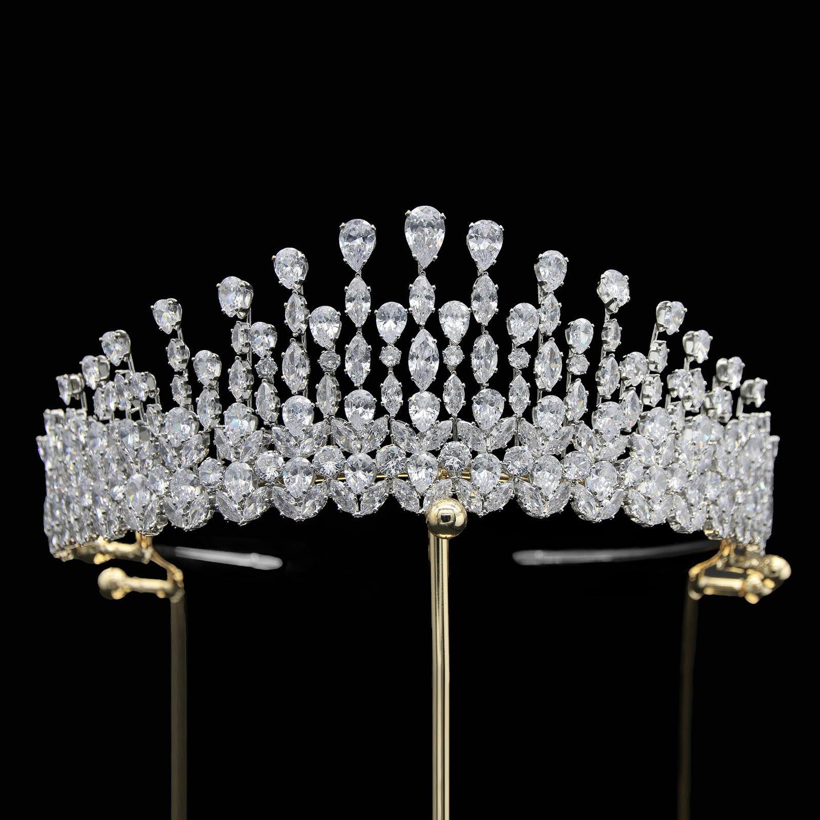 CarXs CarXs Bridal Hair Accessories Pageant Crown Wedding Tiara Zircon Crown