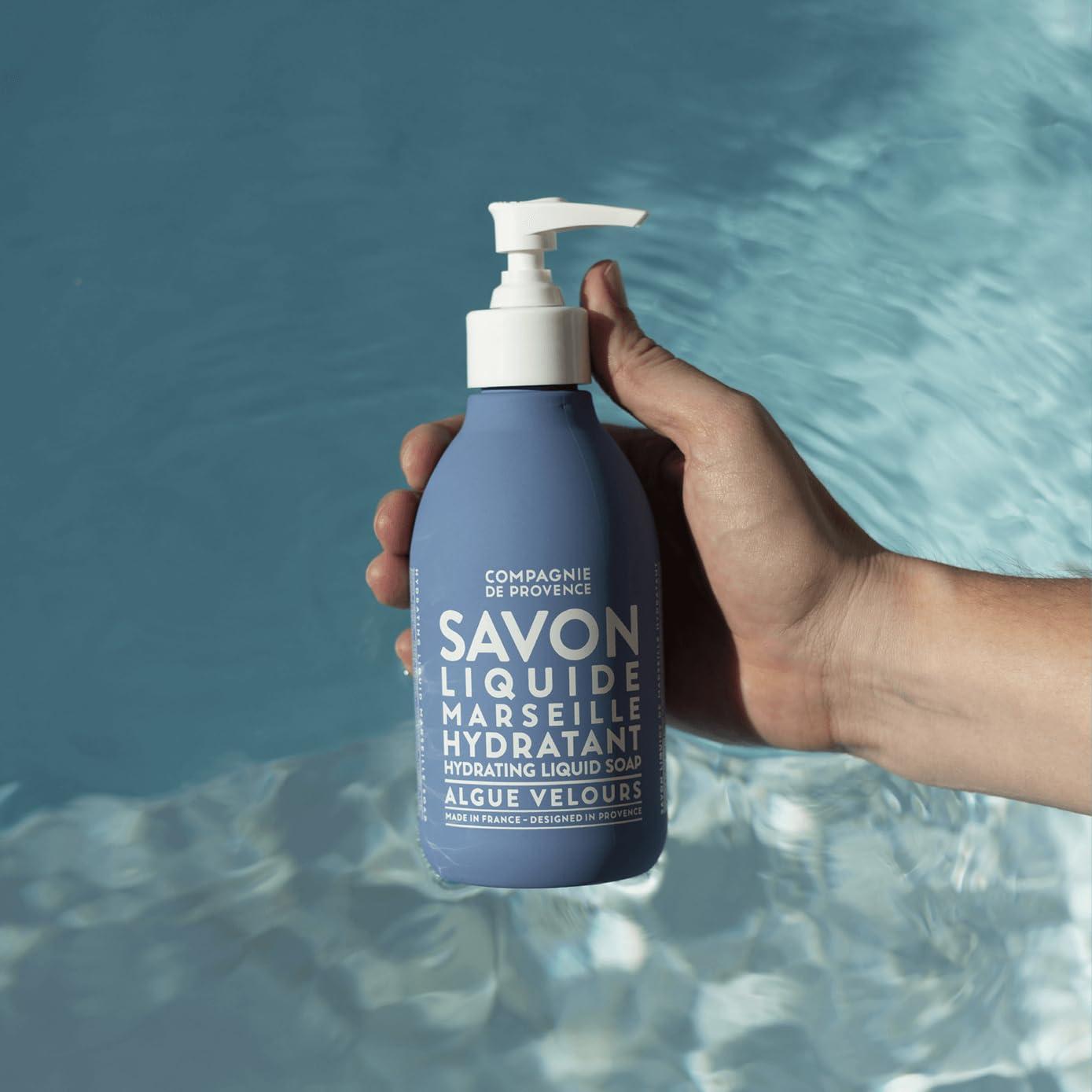 La Compagnie de Provence Compagnie de Provence Savon de Marseille Extra Pure Liquid Soap - Velvet Seaweed - 16.7 Fl Oz Glass Pump Bottle