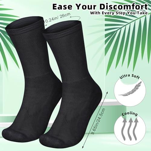 Silicherry Silicherry 4 Pairs Cotton Soft Eczema Socks Black Hydrating Moisturizing Therapy Cotton Socks Eczema Relief for Adult Wet Wrap Non Itch Soft Feet Treatment