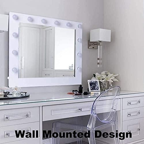 Chende Chende Hollywood Vanity Mirror with Dimmable Lights, Large Lighted Makeup Mirror with Outlet for Bedroom