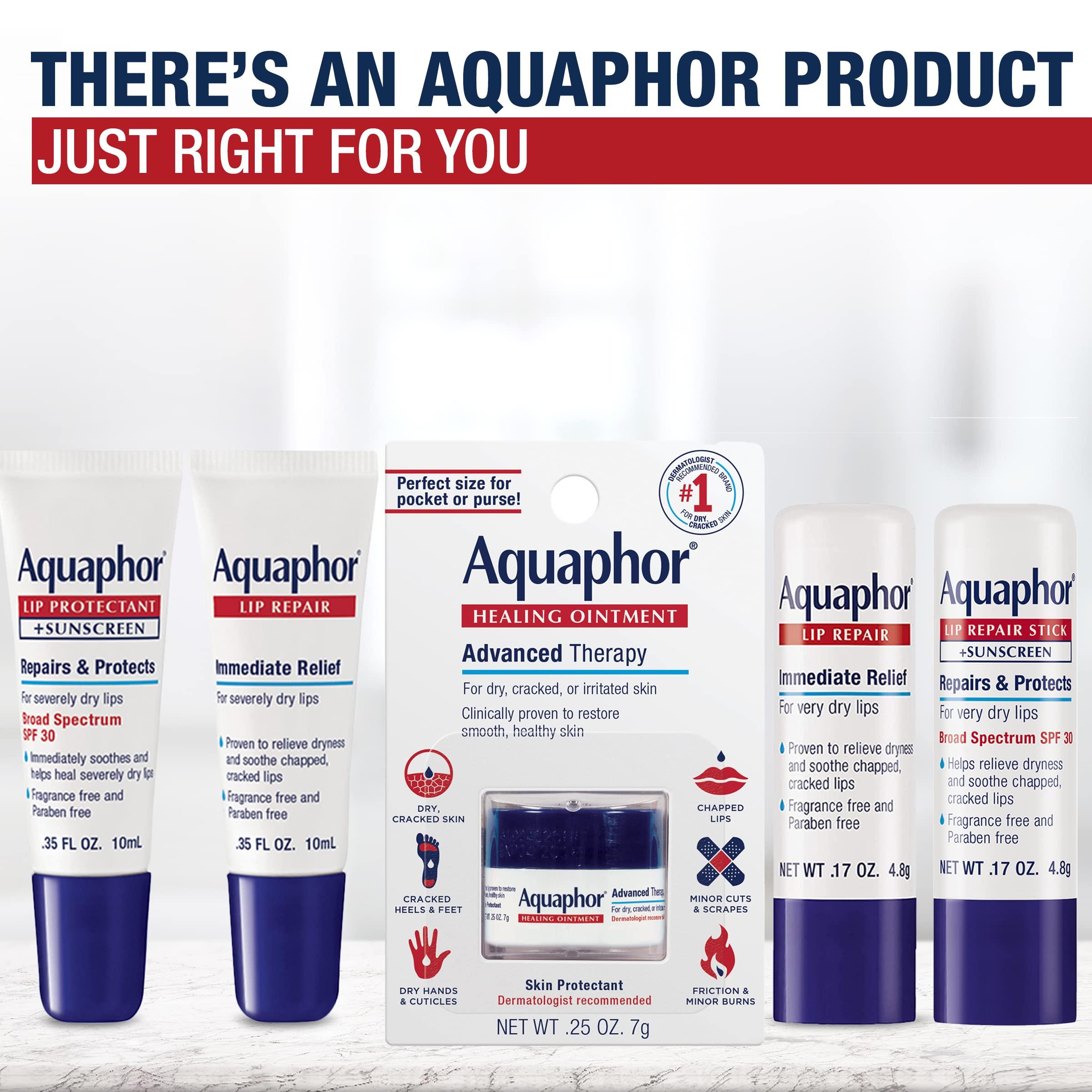 Aquaphor Aquaphor Lip Repair Lip Balm with Sunscreen, Lip Protectant, Lip Balm SPF 30, 0.35 Oz Tube (Pack of 48)