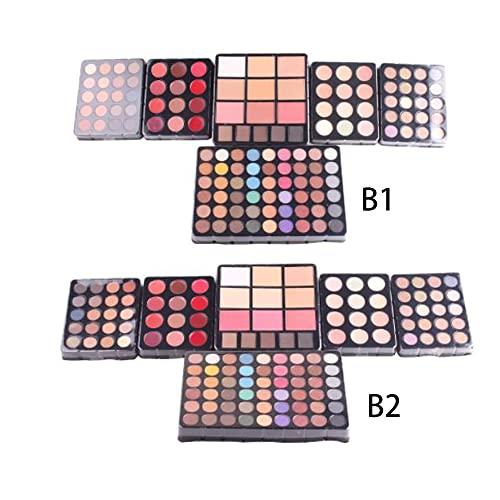 Garbarbar Garbarbar Double Layer Complete Makeup Kits, Portable Cosmetic Box Mirror led, Love Urban Beauty Makeup kit, Cosmetic Beauty Travel Carry Box Gift Set, for Dressing Rooms, Workplaces (B2)