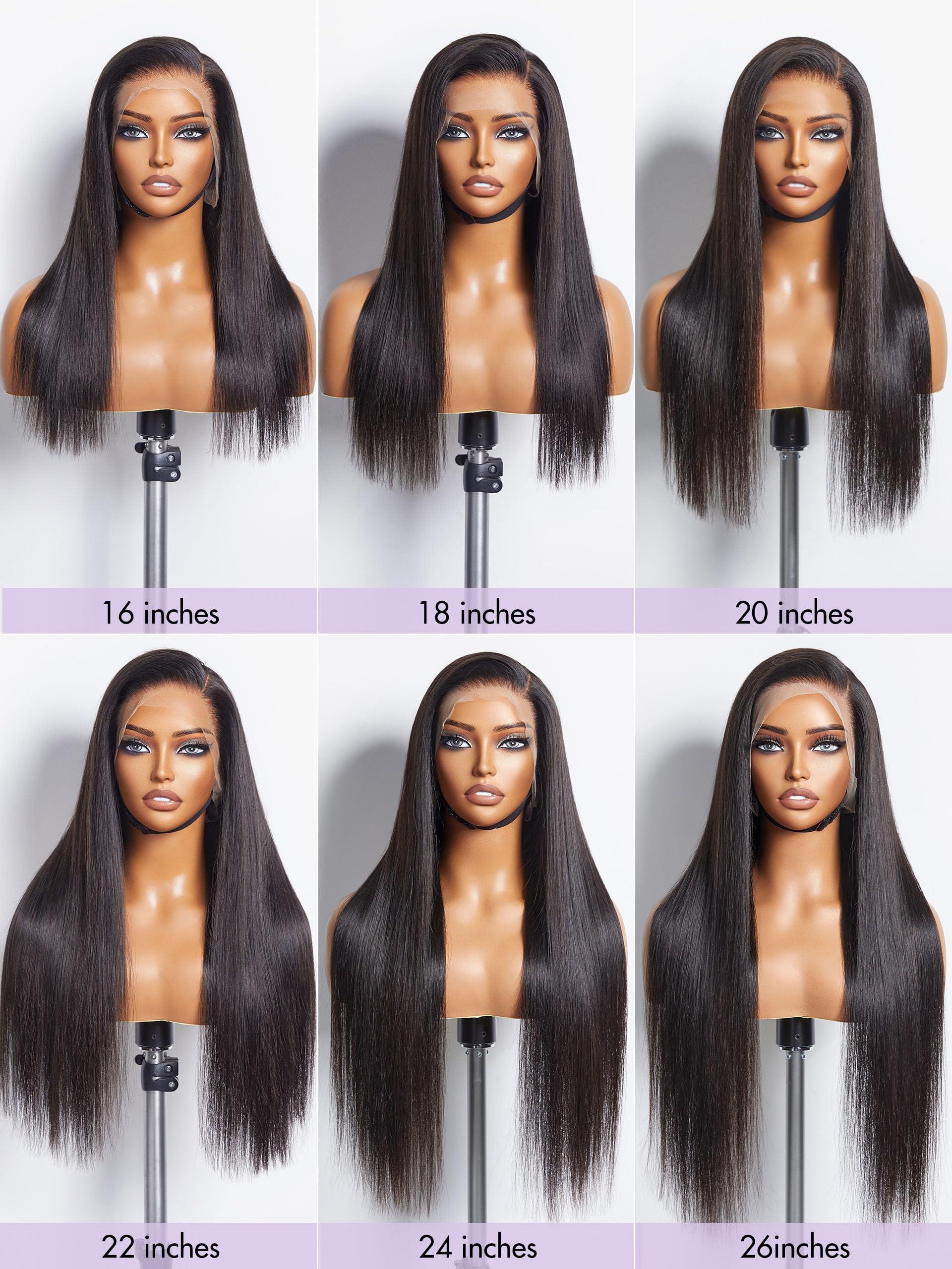 LUVME HAIR LUVME HAIR 22\'\' Straight 360 Full Lace Wig Lace Front Wigs Human Hair 360 Lace Frontal Glueless Human Hair Wig Pre Plucked Long Straight Black Wig For Women