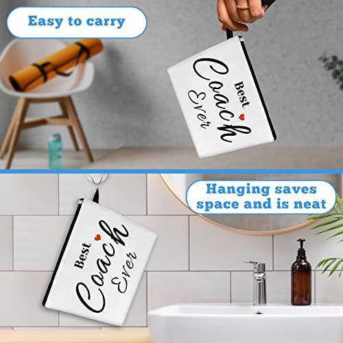 Mikela Coach Gifts Coach Appreciation Gift Makeup Bag Coach Thank You Gifts Cosmetic Bag for Women Birthday Thanksgiving Christmas Gift for Coach Teacher Soccer Cheer Volleyball Swim Dive Coach Travel Pouch