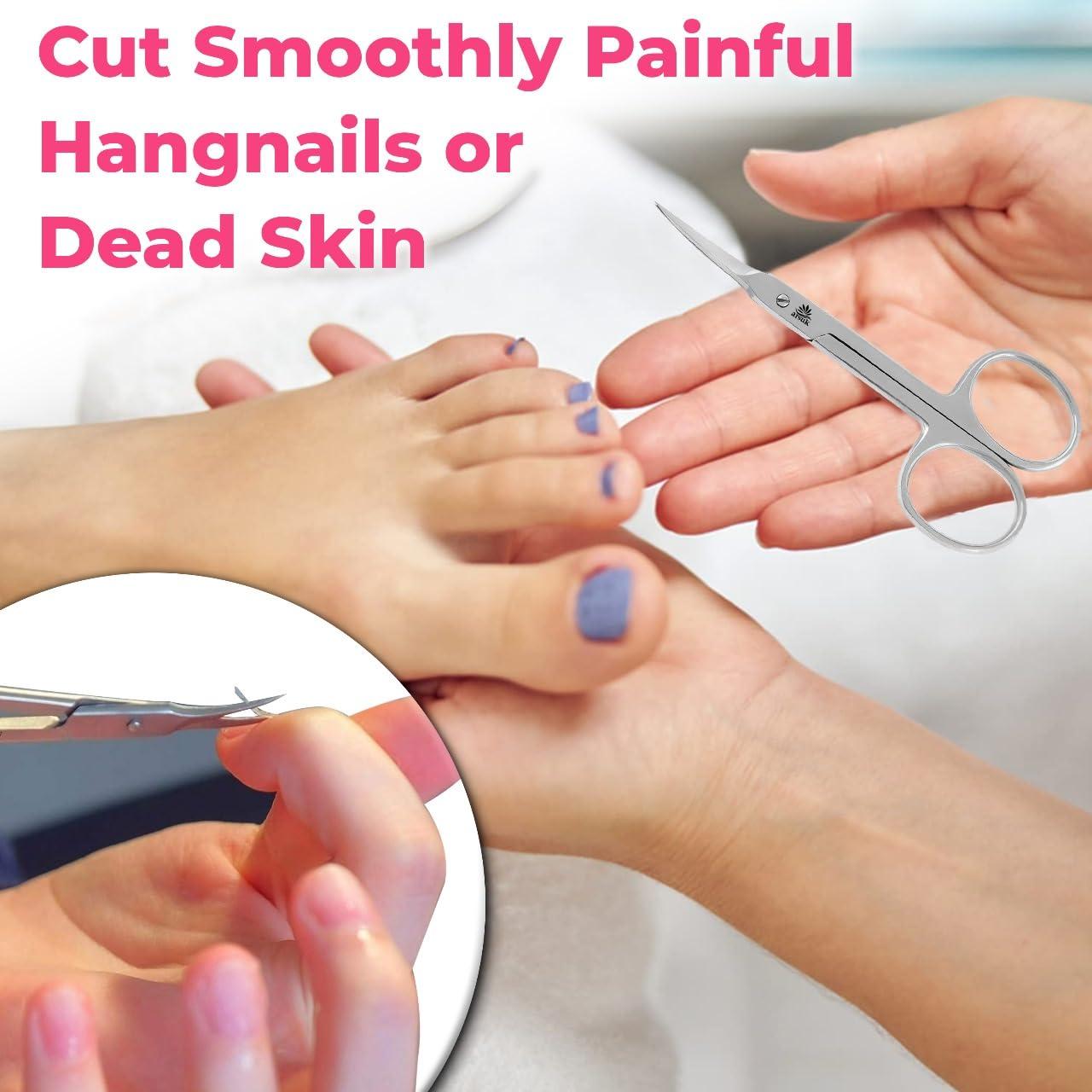 ARSUK ARSUK Cuticle Scissors Extra Fine Curved- Professional Manicure Scissors for Women Men Nails, Cuticles, Hang Nail- Sharp Thin Stainless Steel 3.75\" Long Right & Left Handed Tijera Para Cortar Cuticula