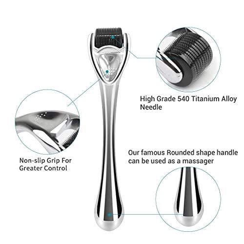 Diougens Lee Derma Roller for Beard - Diougens Lee 540 Titanium Microneedling Roller for Face Body - with Storage Case