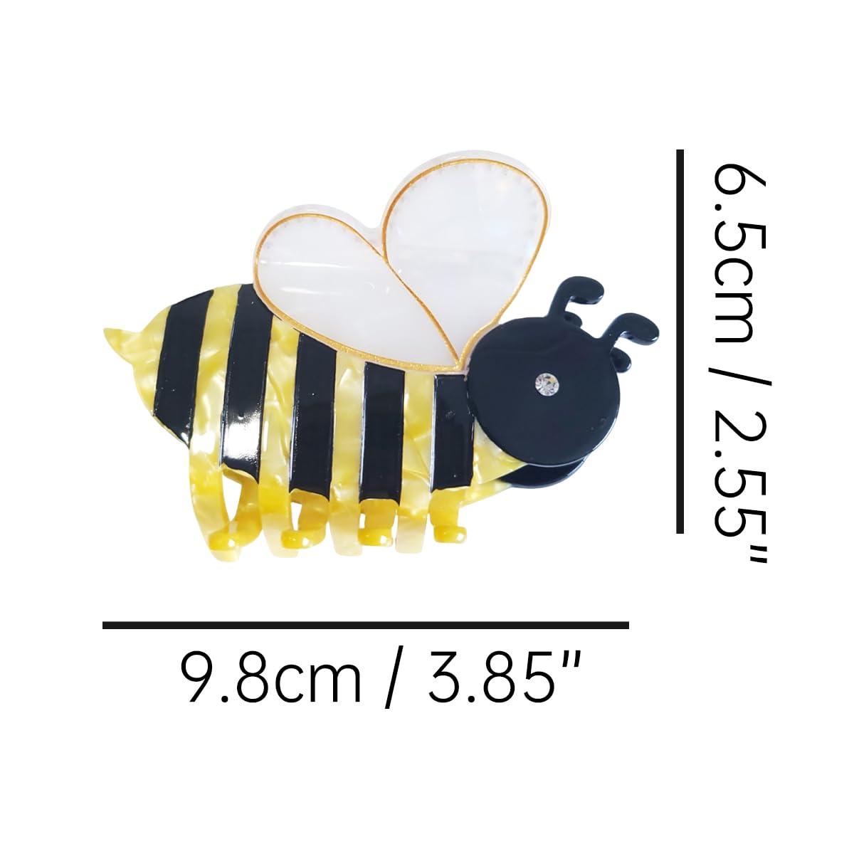 Clip Sugar Novelty Bee Hair Clip,Acetate Claw Clips,Hair Clips for Women,Yellow