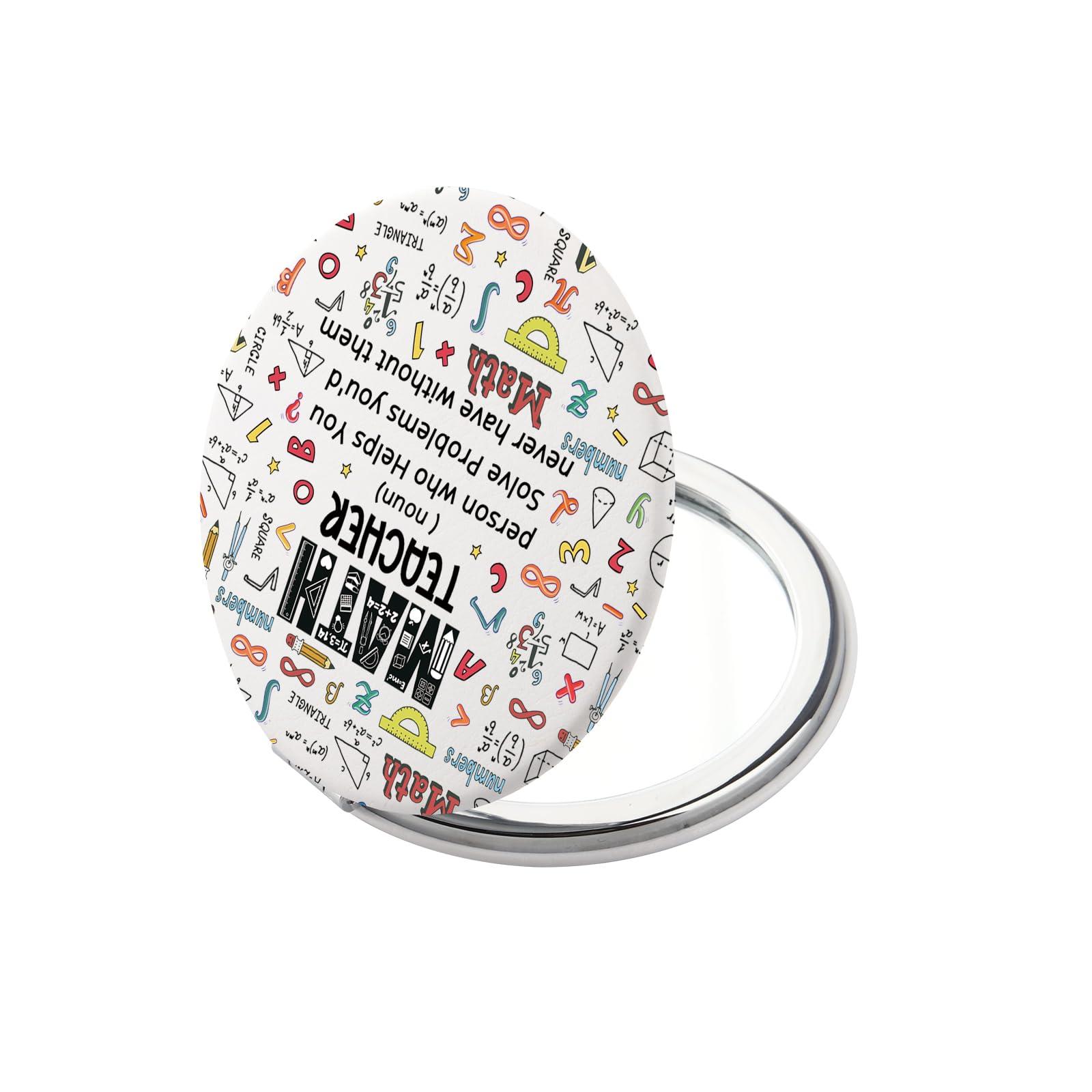 FEELMEM FEELMEM Math Teacher Definition Gift Math Teacher A Person Who Helps You Solve Problems Compact Makeup Mirror Mathematics Lover Gift