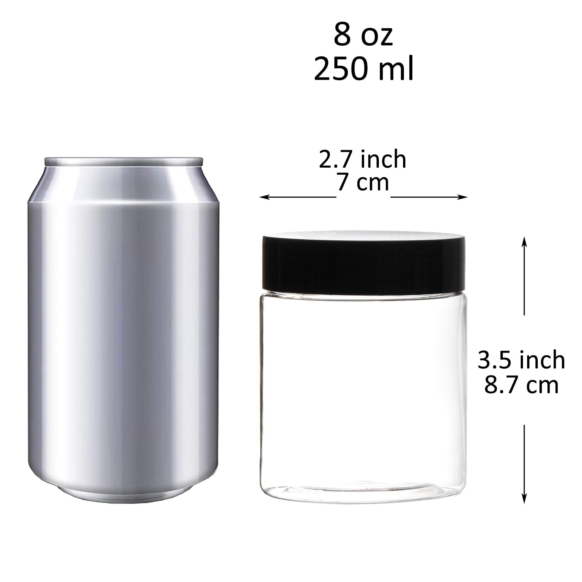 Youngever Youngever 24 Pack 8 Ounce Plastic Jars with Lids, Clear Plastic Slime Containers Plastic Round Storage Jars Container, Storage Jars for Kitchen, Home, Crafts Storage, Empty Cosmetic Jars with Lids