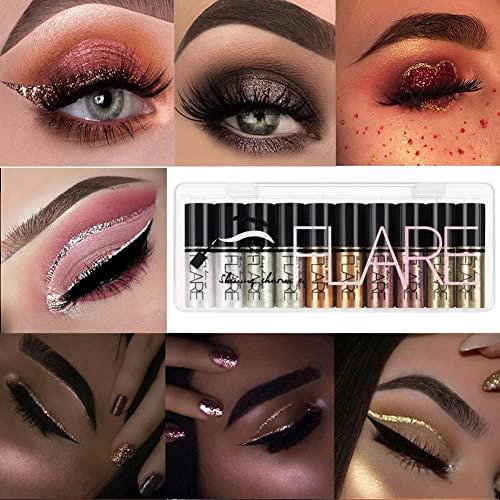 Lucoss Lucoss Glitter Liquid Eyeliner Eye Shadow Makeup Kit Long Lasting Waterproof Sparkling Eyeshadow Metallic Eyeliner Liquid Eye Glitter Makeup