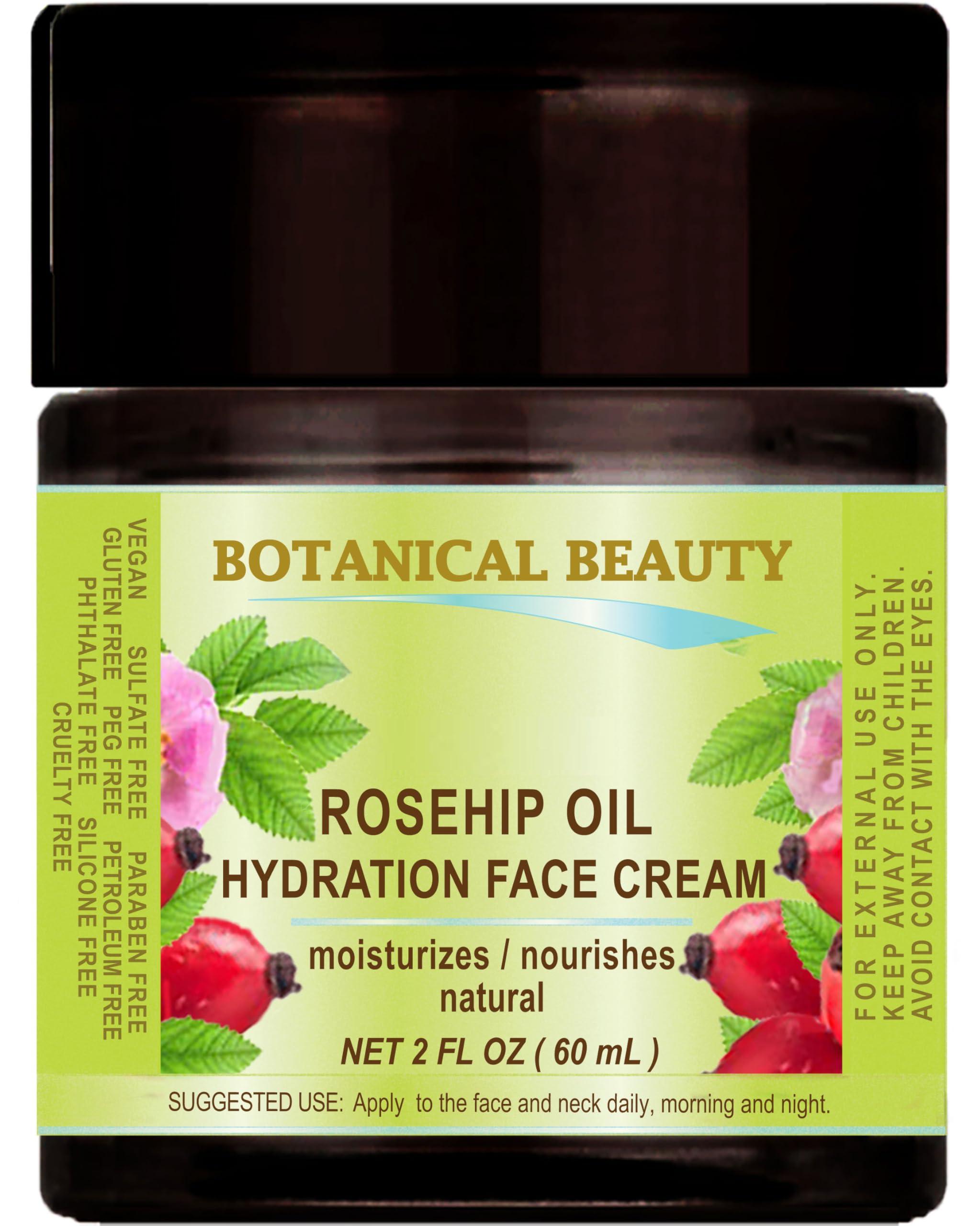 Botanical Beauty ROSEHIP OIL HYDRATION FACE CREAM for Normal, Dry, Sensitive Skin Moisturized and Nourished 2 Fl. oz. - 60 ml by Botanical Brauty