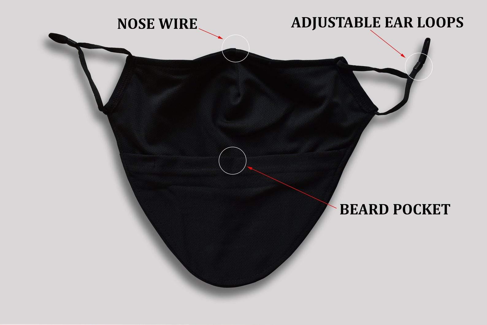 KT Valley Co. KT Valley Co. Beard Friendly Face Mask for Men with a Beard, Beard Protection for Bearded Men, Reusable and Comfortable