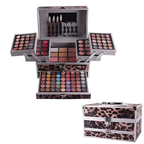 Garbarbar Garbarbar Double Layer Complete Makeup Kits, Portable Cosmetic Box Mirror led, Love Urban Beauty Makeup kit, Cosmetic Beauty Travel Carry Box Gift Set, for Dressing Rooms, Workplaces (B2)