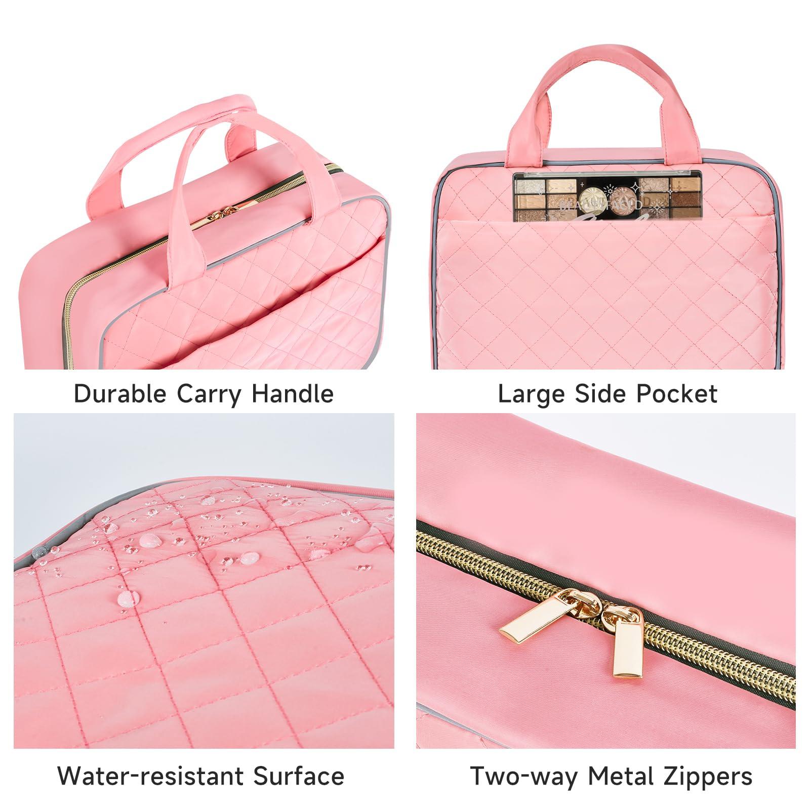 MARIKALIFE MARIKALIFE Travel Toiletry Bag, Hanging Toiletry Bag for Women, Cute Makeup Cosmetic Case Organizer for Accessories, Full Sized Toiletries-Pink