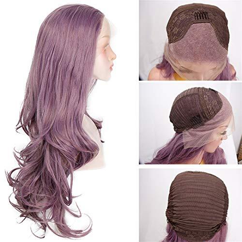 BBIDSW Synthetic Lace Front Wigs Long Wavy Purple Lace Wig For Black/White Women Wave Pink And Brwon Synthetic Lace Wigs LS004-1B