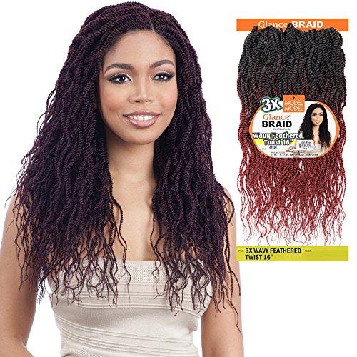ModelModel ModelModel Synthetic Hair Crochet Braids Glance 3X Wavy Feathered Twist 16" (T530)