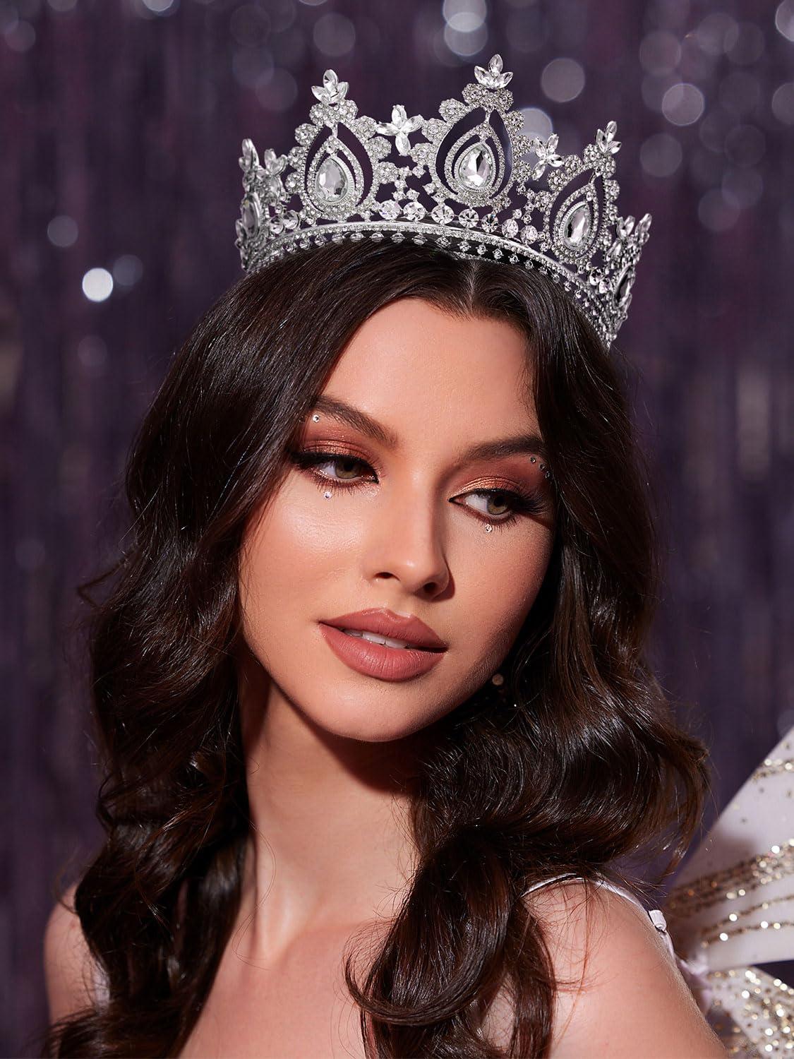 SWEETV SWEETV Vintage Tiaras and Crowns for Women Queen Crown Costume Headpiece for Halloween Quinceanera Pageant Prom