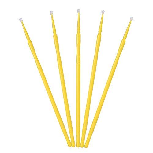 esowemsn 200Pcs Yellow Disposable Micro Brushes Applicator Mascara Wands Bendable Brush for Eyelash Extension Brush Eyebrow Brush Make up Brushes Eyelash Comb (yellow)