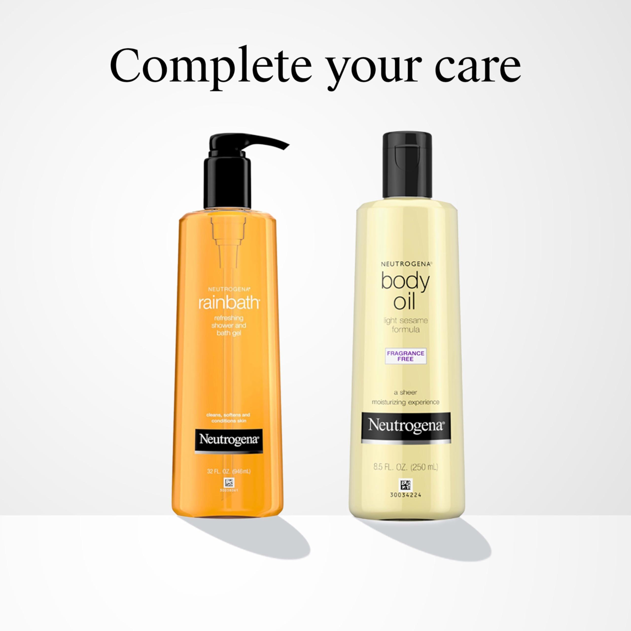 Neutrogena Neutrogena Body Oil Light Sesame Formula, 8.5 fl oz, Fragrance Free Radiant Glow Moisturizer for Dry Skin and Massage Oil with Sesame Oil, Bath & Shower Oil For Smooth and Hydrated Skin