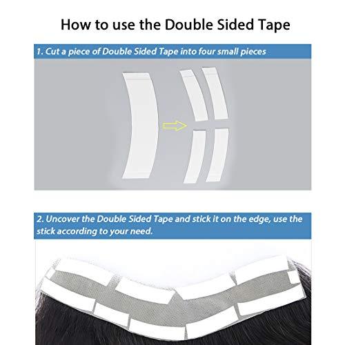 Meiverah Meiverah Frontal Hairpiece for Men Jet Black Hair Extension Hairline Loss Straight Tape in Human Hair Toppers Replacement Toupee (0.78"x6.3", Jet Black)