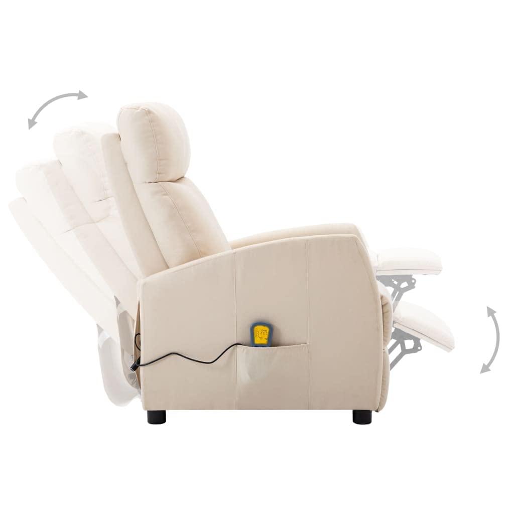 YITHOPI YITHOPI Relaxation armchairs Loungers Massage Reclining Chair Cream Fabric Electric Massage Chair with headrest, Bedroom/Living Room/Office 26.4" x 33.9" x 39.4" (W x D x H)