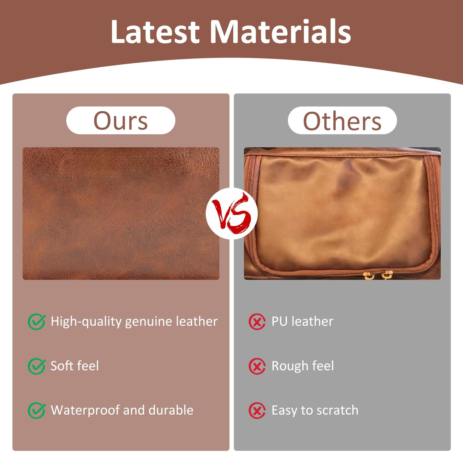 Sparklove Sparklove Toiletry Bag for Men, Large Leather bathroom accessories, Travel Essentials Dopp kit, Gifts for Father, Dad, Boyfriend, Grandpa, Shaving Kit for Men Bag