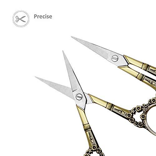 EBANKU Professional Manicure Scissors, EBANKU Vintage Stainless Steel Cuticle Precision Beauty Grooming for Nail, Facial Hair, Eyebrow, Eyelash, Nose Hair (Bronze)
