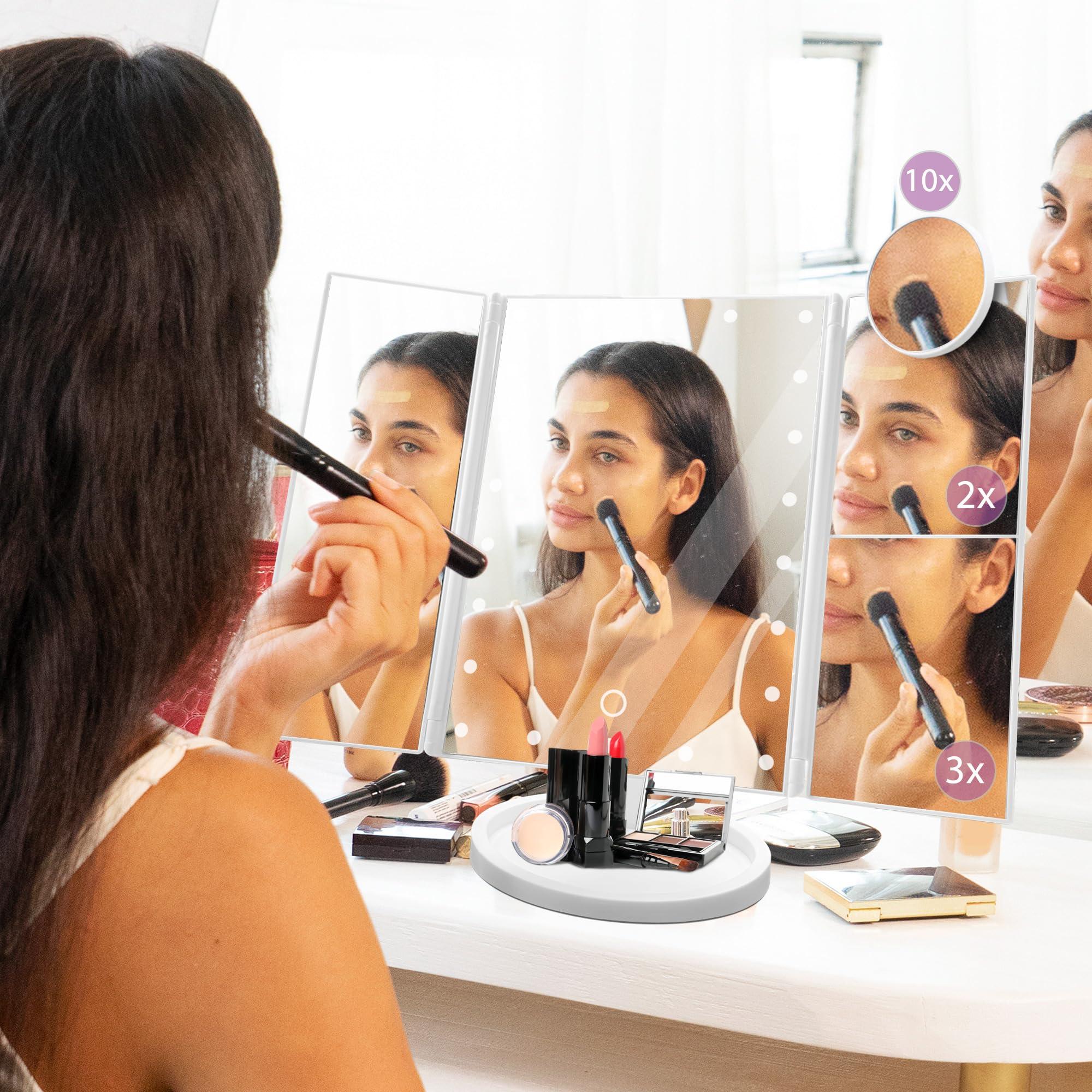 Hexagram Hexagram Christmas Mom Gifts, Gifts for Mom from Daughter, Mom Gifts for Christmas, Best Mom Gifts from Son - Christmas Mom Makeup Gifts - Mom Make up Mirror with Lights Gifts