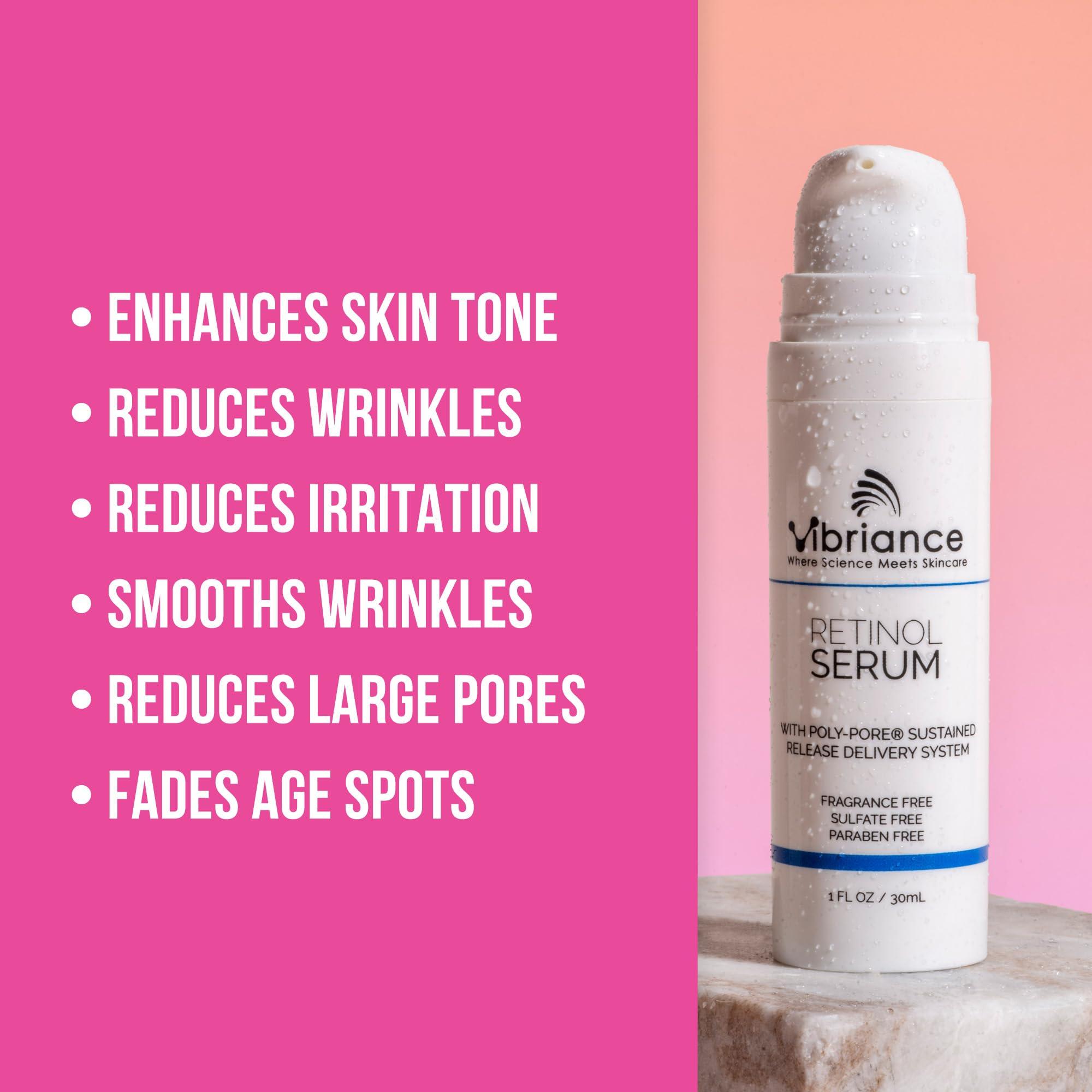 Vibriance Vibriance Retinol Serum for Face - Reduces Appearance of Deep Wrinkles and Large Pores, Enhances Tone, Improves Complexion - Sensitive, Mature Skin Night Cream - 1 fl oz