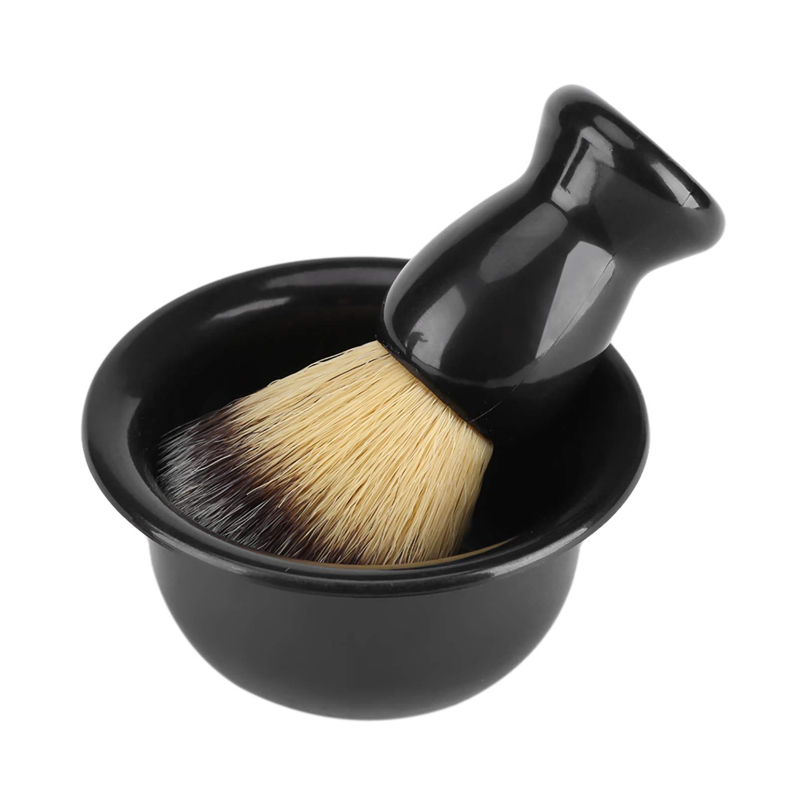 HERCHR Shaving Kit for Men, Shaving Brush and Bowl Mens Shaving Kit 3 in 1 Mens Shaving Brush Set Shaving Accessories Men Safety Shaving Stand Shave Brush Shaving Bowl Portable Shave Brush Kit