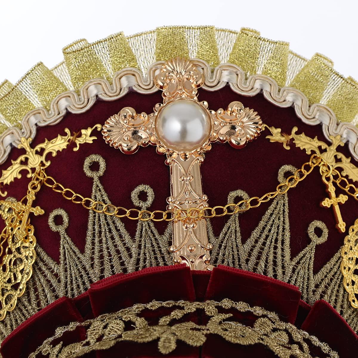 BPURB Anne Boleyn Hat Headwear Tudor Elizabethan Headwear French Royal Coronet Hood Headband Cosplay Accessories