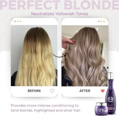 PROLA NEGRA PROLA NEGRA Perfect Blonde Toning Mask - Neutralizes Yellowish Tones - For Color Treated hair - For blonde, bleached, and highlighted hairs. 9,87 oz