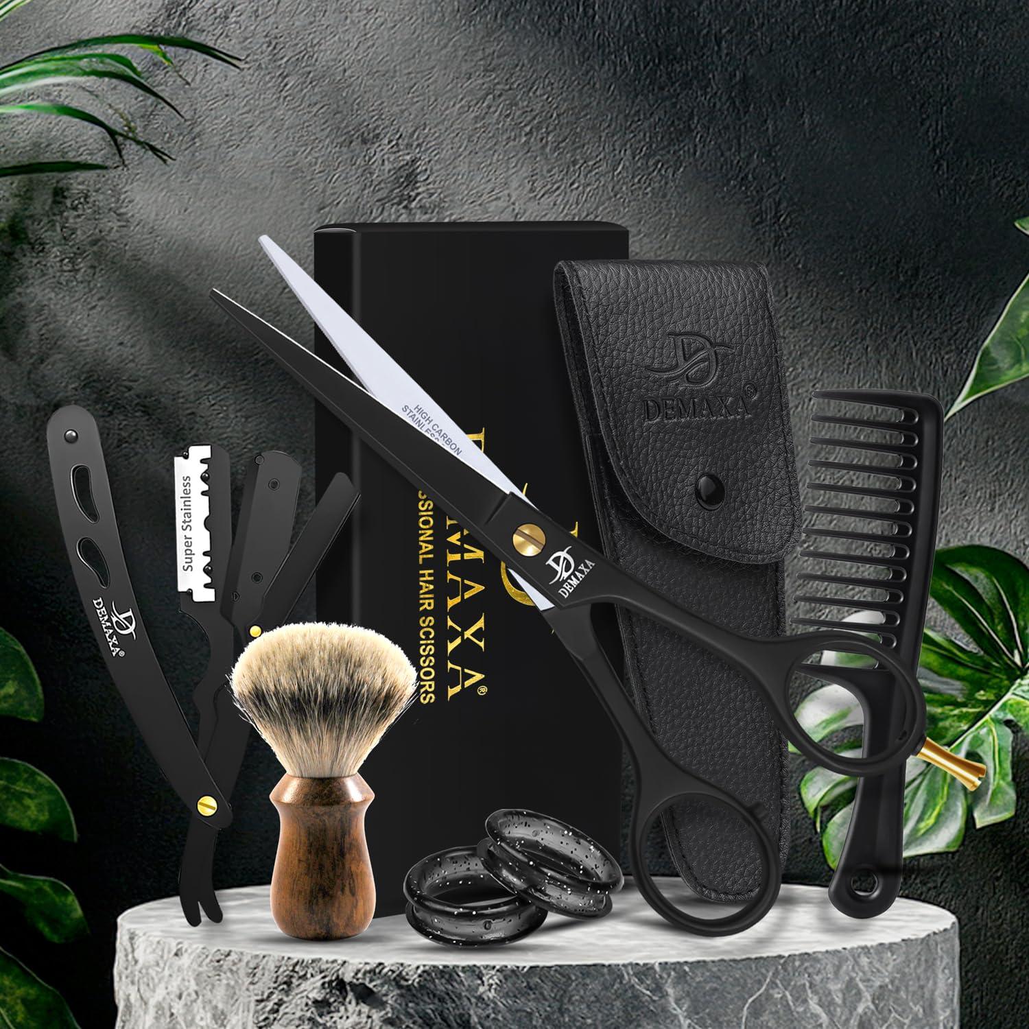 DEMAXA DEMAXA Professional Hair Scissors 6.5 Inch - Premium High Carbon Stainless Steel Barber Salon Hair Shears for Haircut Scissors - Ergonomic Design Super-Sharp Hair cutting Scissors Blades