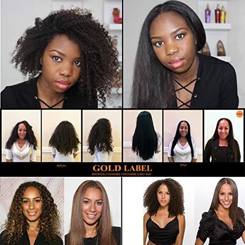 Gold Keratin Treatment Blowout GOLD LABEL Brazilian Keratin Blowout Hair Treatment Super Enhanced Winning Formula All Hair Types & Colors Incl Blondes, Bleached, Coarse, Curly, Black African, Dominican Brazilian (4oz Kit)