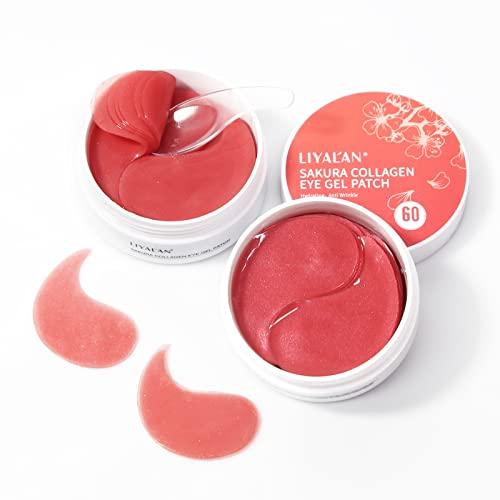 LIYALAN LIYALAN Sakura Under Eye Patches for Dark Circles and Puffiness Eye Mask Skin Care Products Eye Patches for Puffy Eyes Beauty Under Eye Treatment for Women 60Pcs