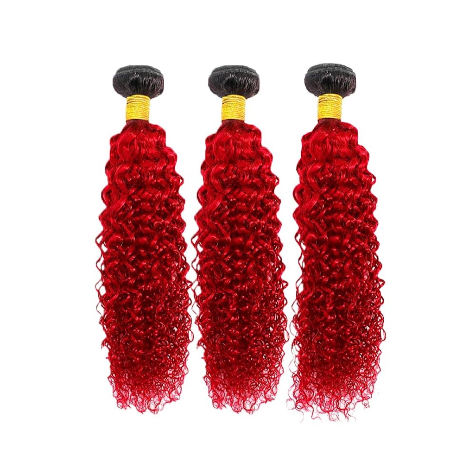 Aikebi Aikebi Bundles Human Hair Deep Wave Burgundy T1B/RED Human Hair Bundles Unprocessed Brazilian Virgin Hair Bundles Natural Color Burgundy T1B/RED Human Hair Bundles Quick Weave for Black Women