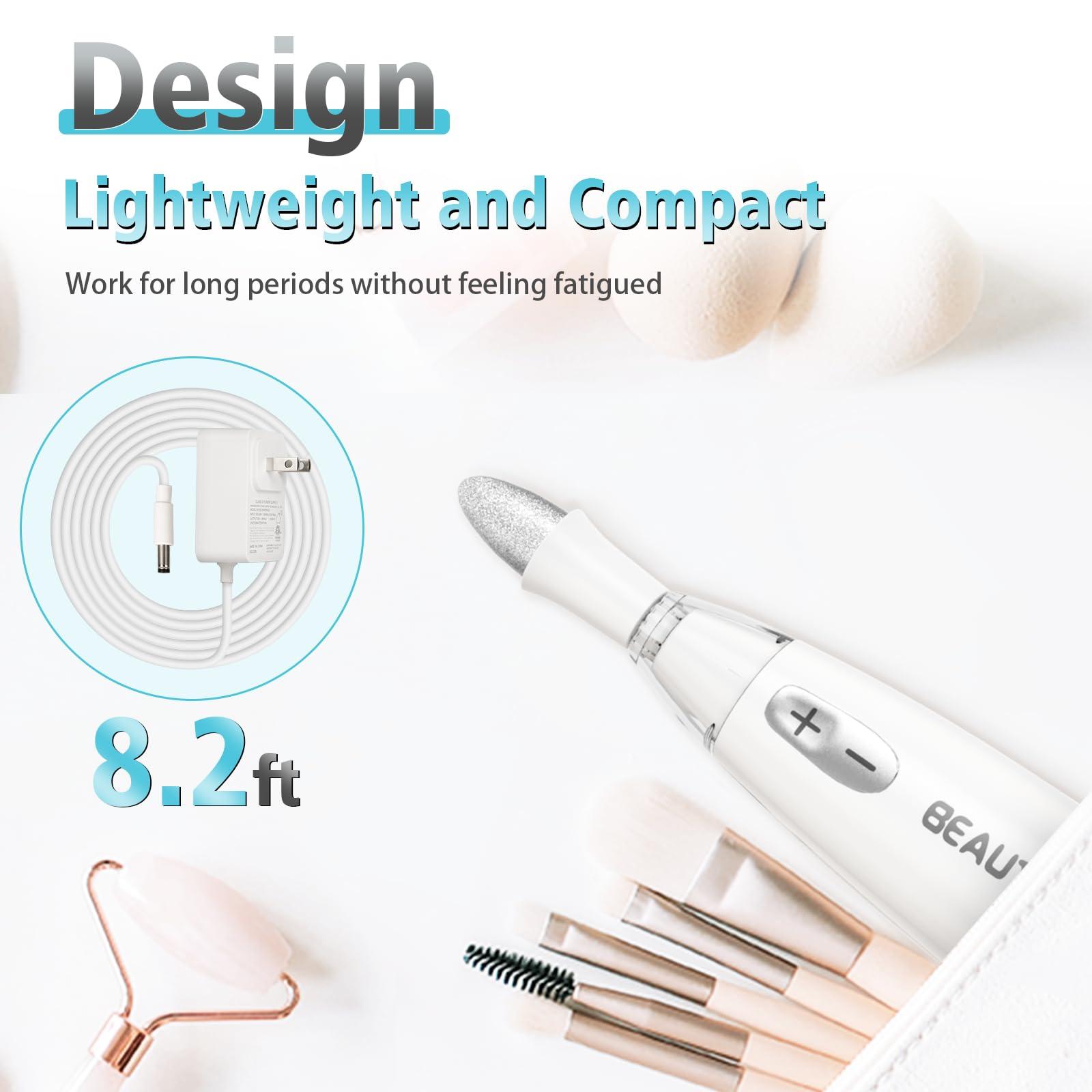 BEAUTURAL BEAUTURAL Professional Nail Drill Kit, Electric Nail File Set Machine with 10 Attachments & 20 Sanding Bands, Efile Manicure Pedicure Tools With Storage Case, LED light [Not Rechargeable and Cordless]