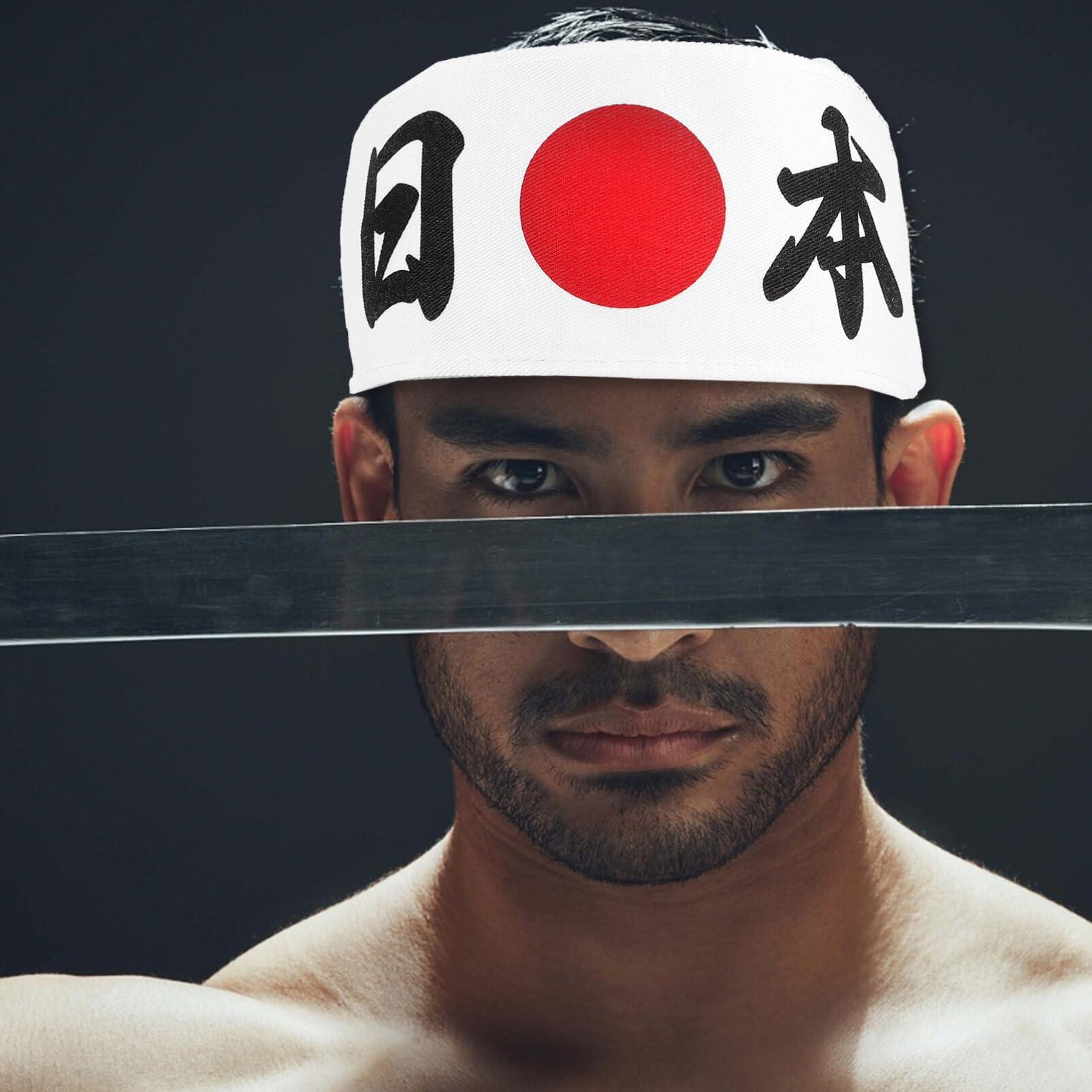 Gadpiparty Gadpiparty 2pcs Sushi Hair Ties Headband Decor Japanese Chef Costume Head Band Samurai Hat Chef Accessory Karate Supply Chef Supply Karate Head Strap Kimono Cooking Fitness Fabric