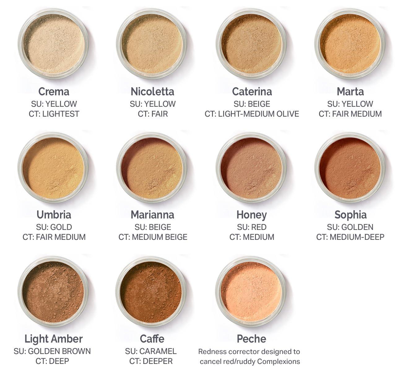 La Bella Donna La Bella Donna Loose Mineral Foundation, Non-Chemical SPF50, Only 4 Ingredients, Reef-Safe, Non-Nano, Natural Mineral Makeup with Sun Protection | 10g | Peche