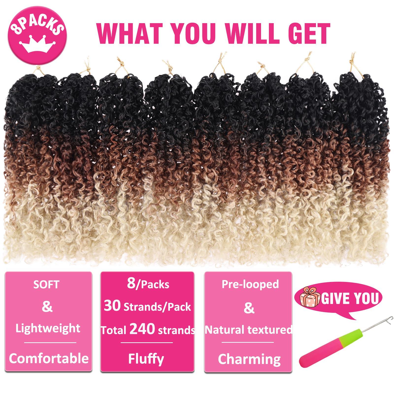 Union Beauty Unionbeauty 8Inch Pre Twisted Yanky Twist Crochet Hair 8Bundles Micro Passion Twist Crochet Braids Hair with Bouncy Pre-looped Twist Crcochet Braid Synthetic Marlybob Braiding Hair Extensions 1B30613#