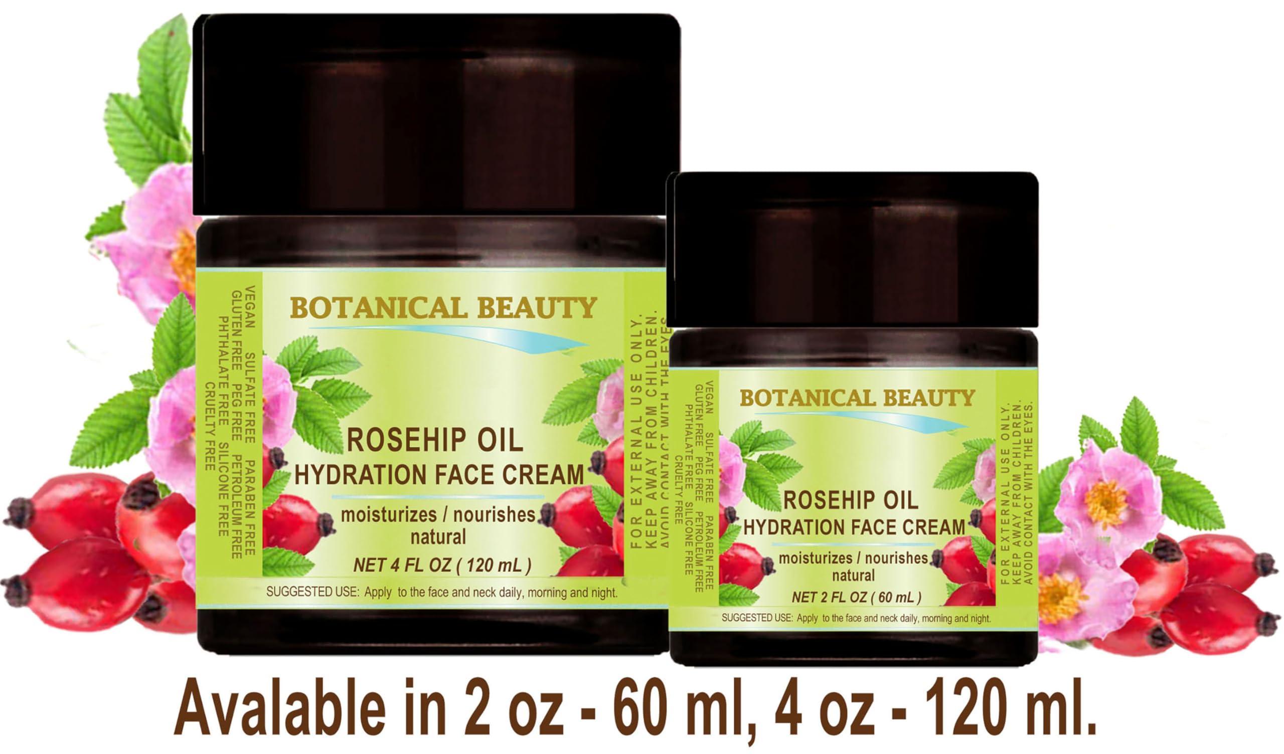 Botanical Beauty ROSEHIP OIL HYDRATION FACE CREAM for Normal, Dry, Sensitive Skin Moisturized and Nourished 2 Fl. oz. - 60 ml by Botanical Brauty