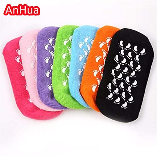 AnHua AnHua 1 Pair Feet Spa Moisturizing Gel Socks Exfoliating Dry Cracked Soft Skin Sock Pedicure Foot Care Tool Beauty Foot Care (Purple)