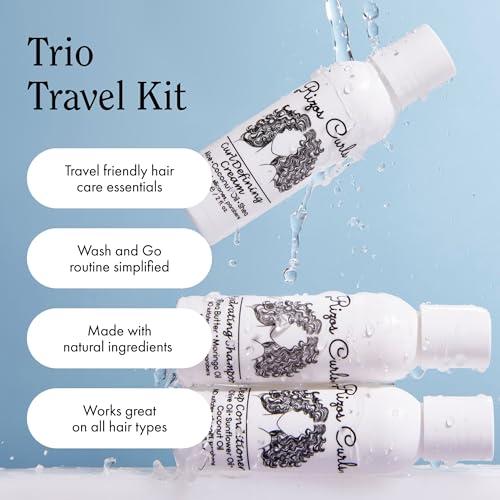 Rizos Curls Rizos Curls Trio Travel Curl Kit, Includes Travel Hydrating Shampoo, Travel Deep Conditioner, Travel Curl Cream, Gently Cleanse, Hydrate and Style, For All Curl Patterns 2a - 4c, 3 pack of 2 oz
