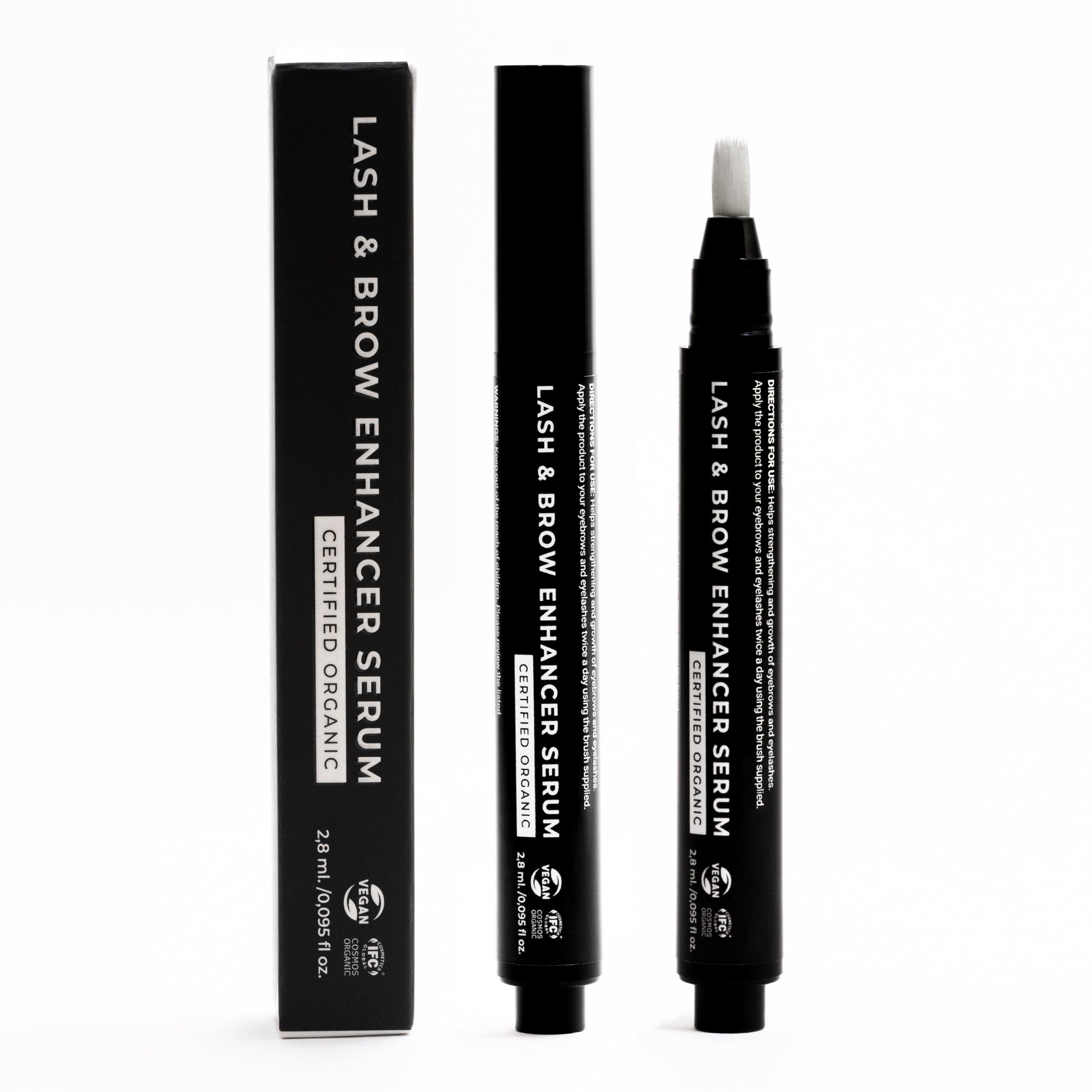 poldora Poldora Lash Serum Certified Organic Eye Lash Serum for Eyelash & Eyebrow Growth: Rapid Growth Lash Serum for Natural Lashes, No Irritation - Castor Oil, Argan, Jojoba, Longer, Thicker, Fuller Lashes