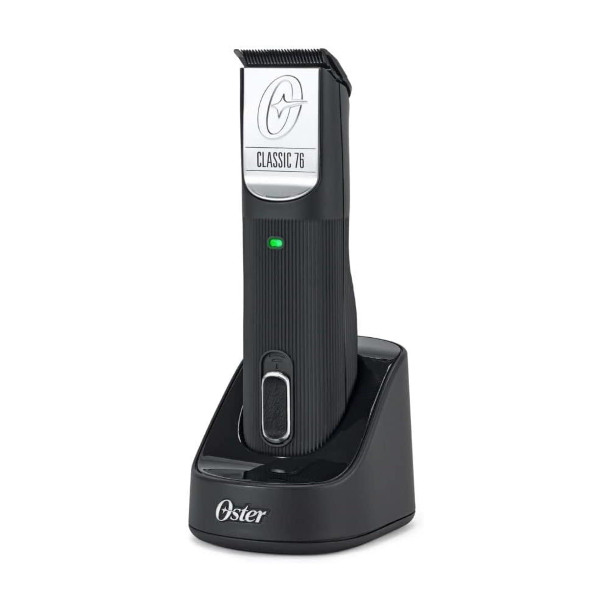 Oster Oster Professional Cordless Classic 76 Hair Clippers for Barbers & Stylists - Classic 76 Professional Hair Clippers - Detachable Stainless Steel Blades, Adaptive Speed, 120-Minute Battery (Black)